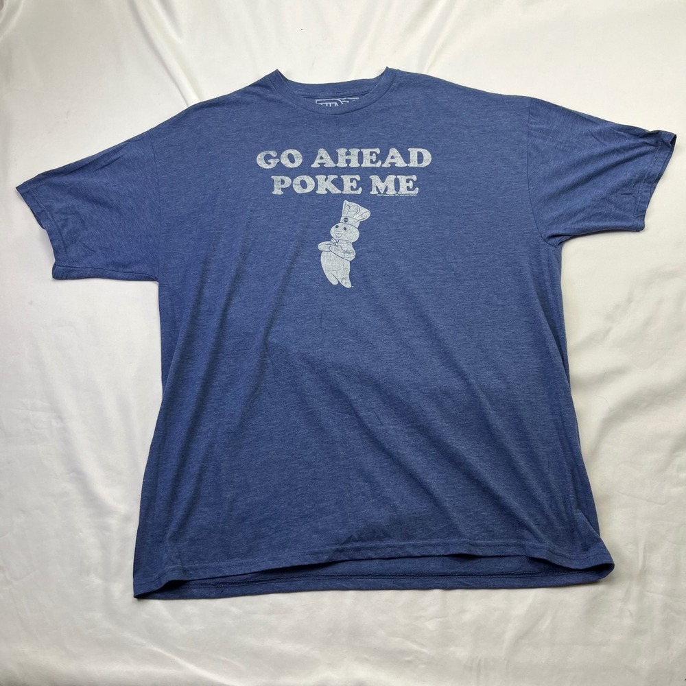 TNT Pillsbury Doughboy Go Ahead Poke Me Blue Graphic T-Shirt Mens XXL‎ 2010